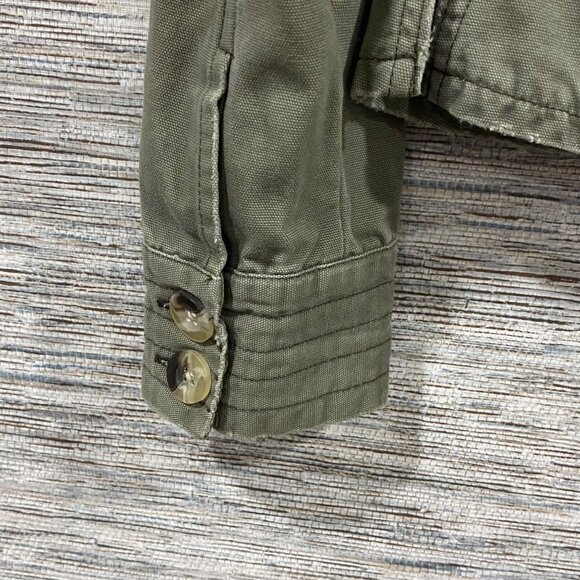 💗Vintage Jordache Olive Utility Jacket Custom “Live Laugh Love” Skeletor Patch - Picture 8 of 8